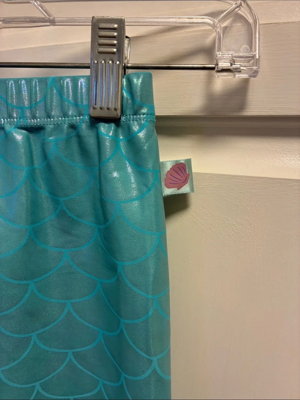 Girls Disney Little Mermaid Aqua Mermaid-Scale Skirt w/ Tulle Ruffle hem